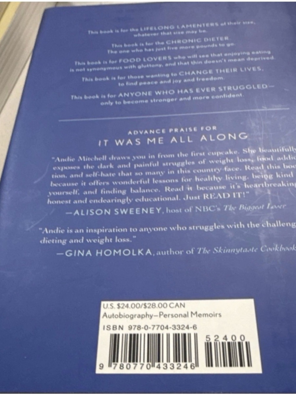 Blue Paperback Memoir Book - It Was Me All Along